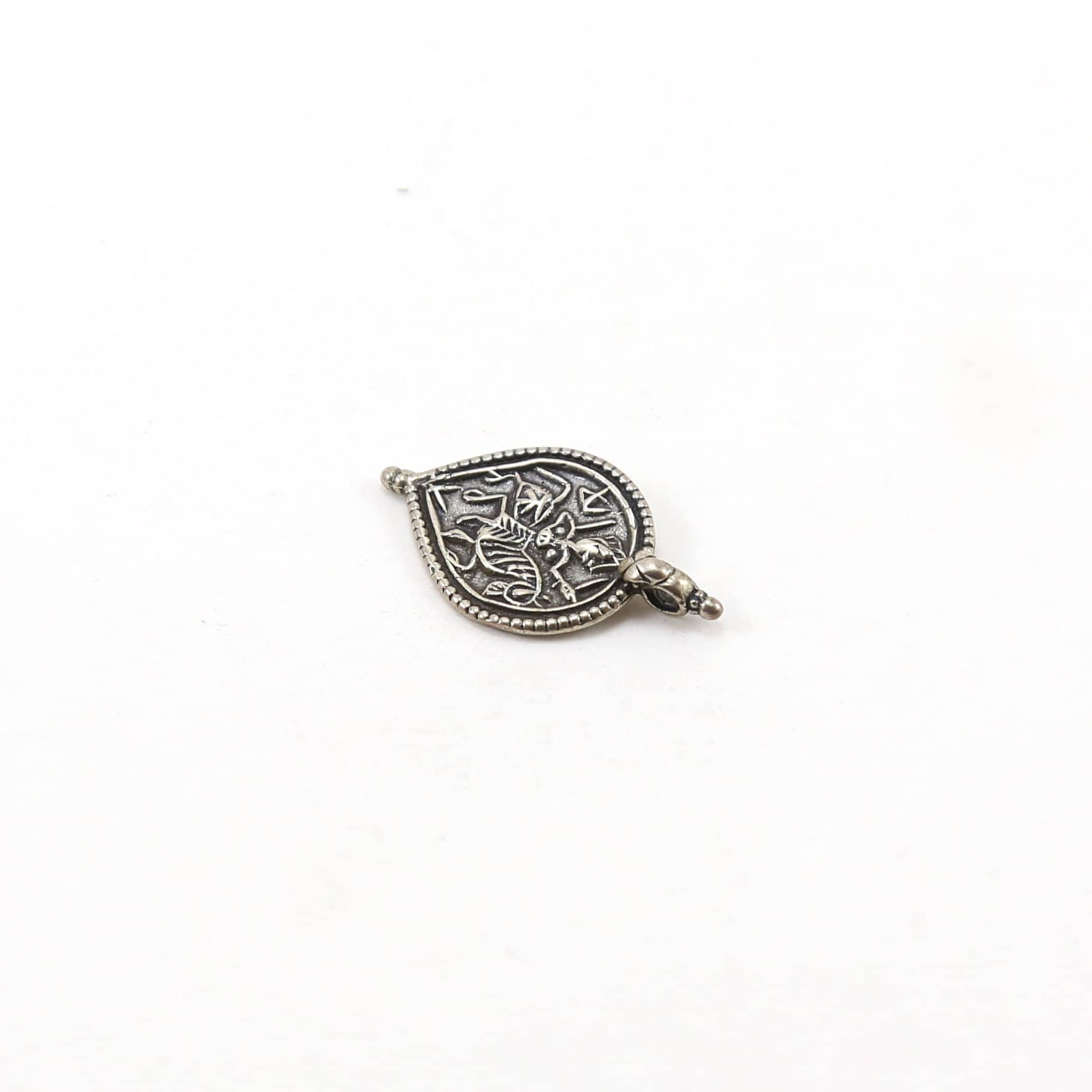 26mmx15mm Sterling Silver Durga Goddess Charm Hindu Hinduism Spiritual