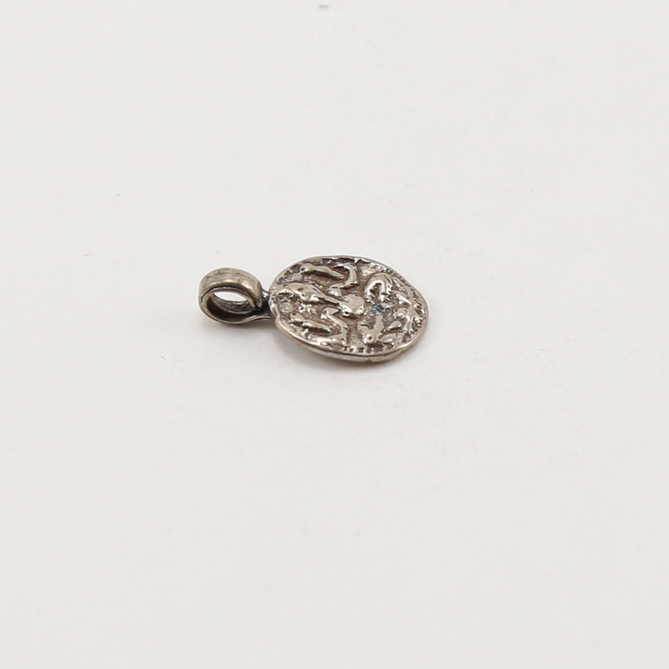 11mmx18mm Sterling Silver Ganesh Antique Style Oval Deity Charm Hindu Hinduism