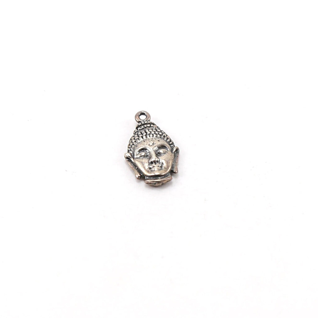 Sterling Silver Thai Buddha Head Charm Ohm Meditation Mantra Pendant