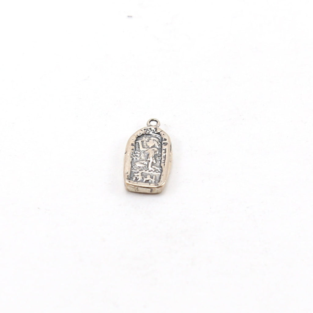 15mmx9mm Sterling Silver Buddha Sitting in Oval Rim Yoga Charm Ohm Meditation