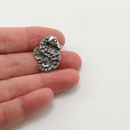 22mmx17mm Sterling Silver Detailed Seahorse Ocean Inspired Leather Wrap