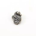 22mmx17mm Sterling Silver Detailed Seahorse Ocean Inspired Leather Wrap
