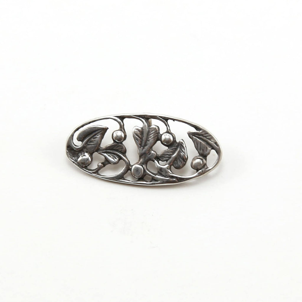 Sterling Silver Oval Holly and Leaves Button Wrap Bracelet Button