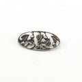 Sterling Silver Oval Holly and Leaves Button Wrap Bracelet Button