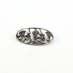Sterling Silver Oval Holly and Leaves Button Wrap Bracelet Button