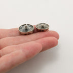 Sterling Silver or Vermeil Fancy Wax Seal Cross Button in Artistic Wrap