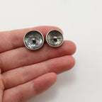 Sterling Silver or Vermeil Fancy Wax Seal Cross Button in Artistic Wrap