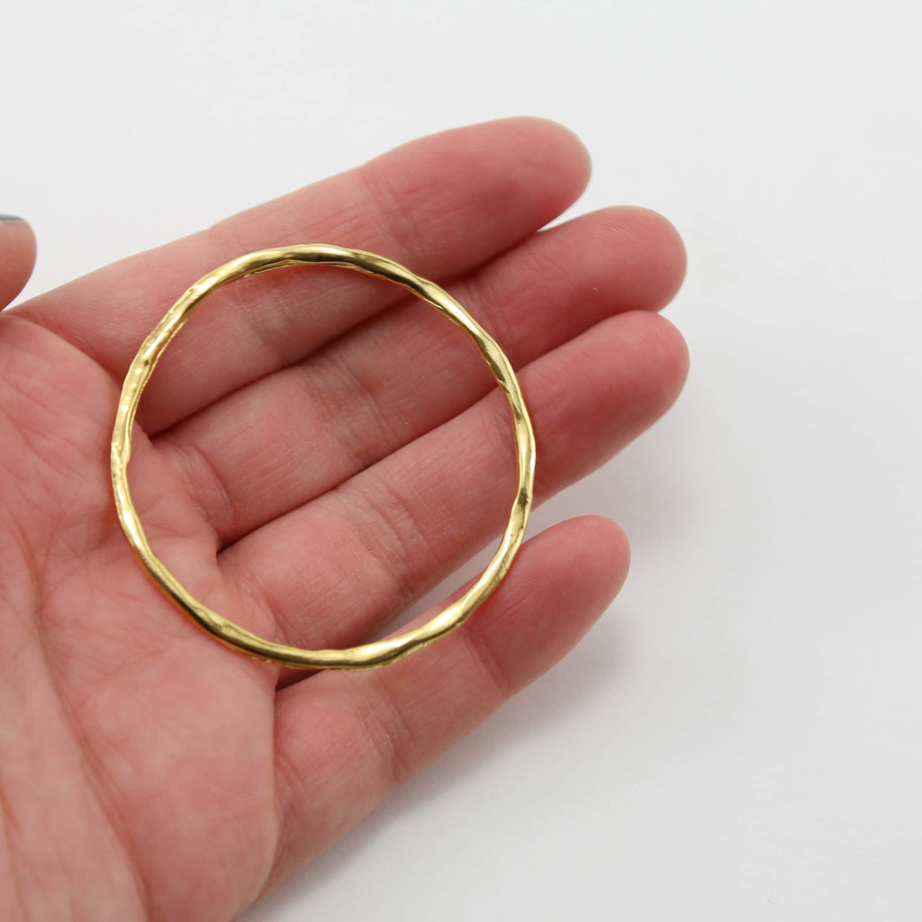 47mm Sterling Silver or Vermeil Extra Large Hammered Textured Connector Ring