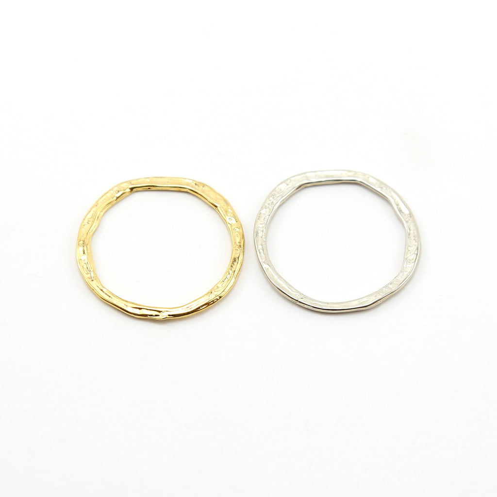 29mm Sterling Silver or Vermeil Large Hammered Textured Open Circle Connector