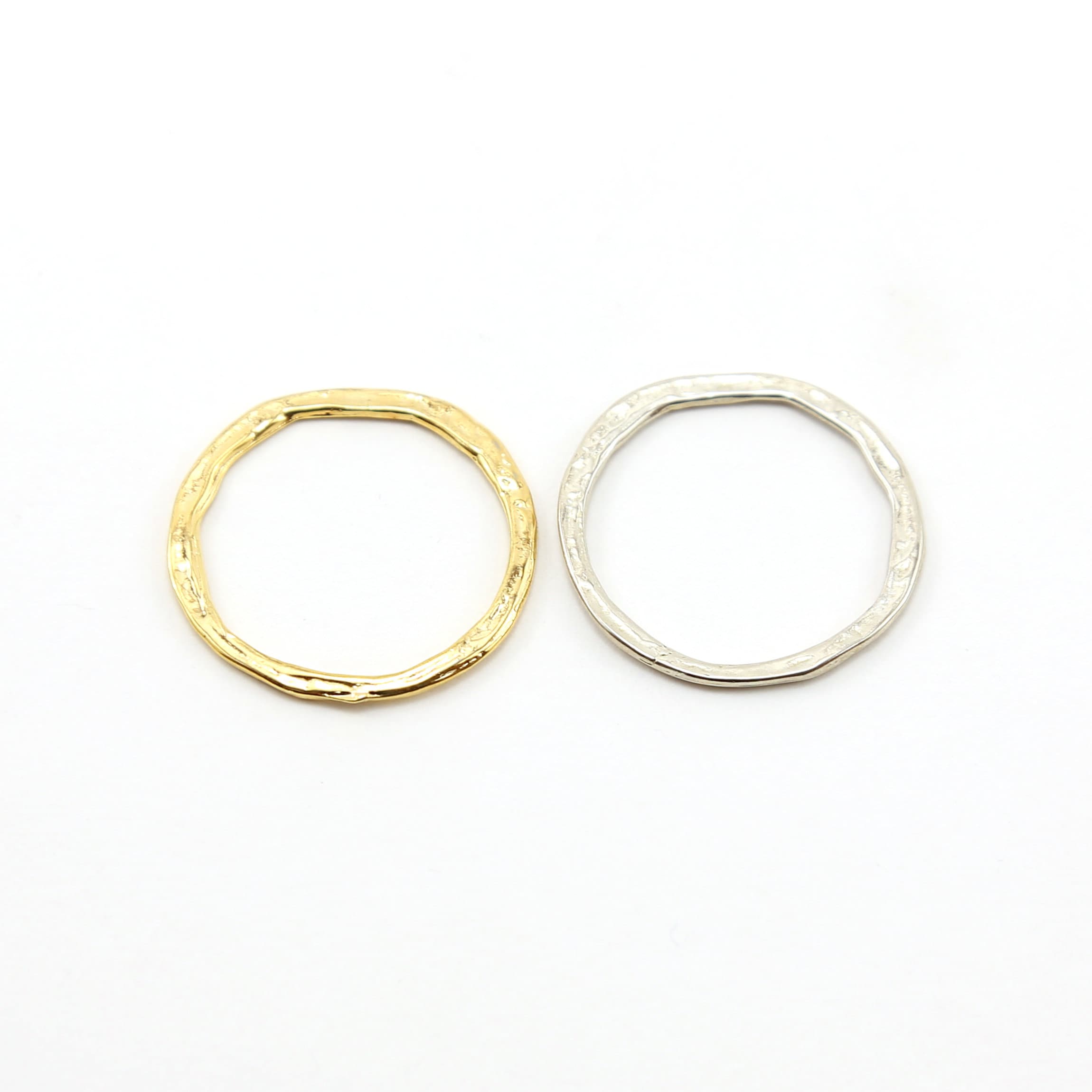 29mm Sterling Silver or Vermeil Large Hammered Textured Open Circle Connector