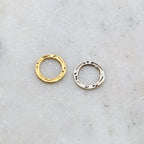 12mm Sterling Silver or Vermeil Small Hammered Textured Open Circle Connector