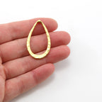 34mmx20mm Sterling Silver or Vermeil Hammered Textured Medium Teardrop Top