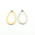 34mmx20mm Sterling Silver or Vermeil Hammered Textured Medium Teardrop Top