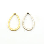 34mmx20mm Sterling Silver or Vermeil Hammered Textured Medium Teardrop Top