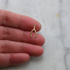 Sterling Silver or 14K Gold Filled Dainty Tiny Wishbone Charms (4pc) – Gold