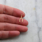Sterling Silver or 14K Gold Filled Dainty Tiny Wishbone Charms (4pc)