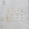 Sterling Silver or 14K Gold Filled Dainty Tiny Wishbone Charms (4pc)