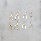 Sterling Silver or 14K Gold Filled Dainty Tiny Wishbone Charms (4pc)