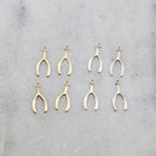 Sterling Silver or 14K Gold Filled Dainty Tiny Wishbone Charms (4pc) – Gold