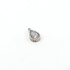 14mmx8mm Sterling Silver Tiny Saraswati Teardrop Goddess Charm Hindu Hinduism