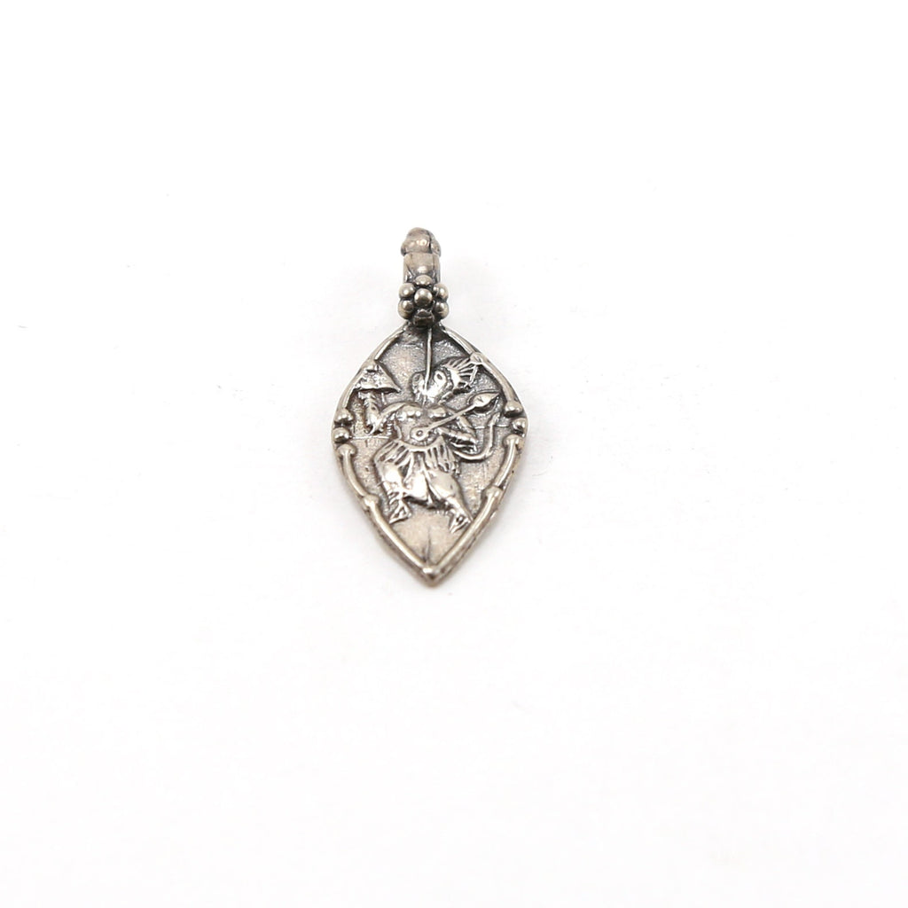 29mmx13mm Sterling Silver Pointed Hanuman Deity God Teardrop Charm Hindu