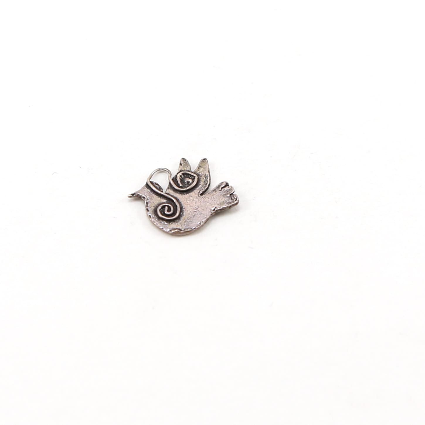 Sterling Silver Whimsical Dove Flying Bird Delicate Charm