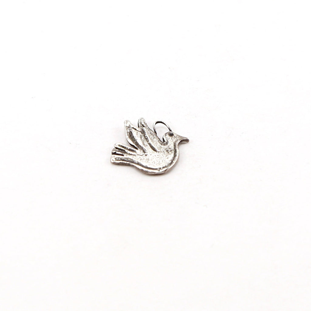 Sterling Silver Whimsical Dove Flying Bird Delicate Charm