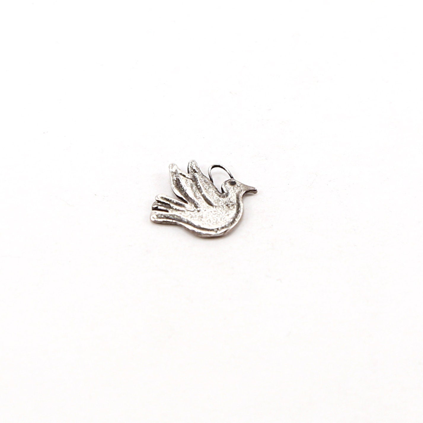 Sterling Silver Whimsical Dove Flying Bird Delicate Charm
