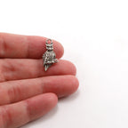 Sterling Silver Thick Detailed Wise Owl Charm Nature Bird Pendant