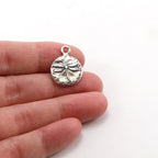Sterling Silver Dragonfly Raised Coin Charm Insect Nature Spring Pendant