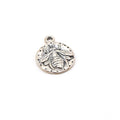 Sterling Silver Large Honey Bee Coin Medallion Charm Insect Nature