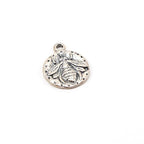 Sterling Silver Large Honey Bee Coin Medallion Charm Insect Nature