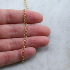 4mmx3mm Brass Delicate Dainty Curb Chain in Shiny Silver – Sold by the Foot