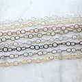 Brass Oval Extender Chain in Shiny Silver and Gold Antique – Sold by the Foot