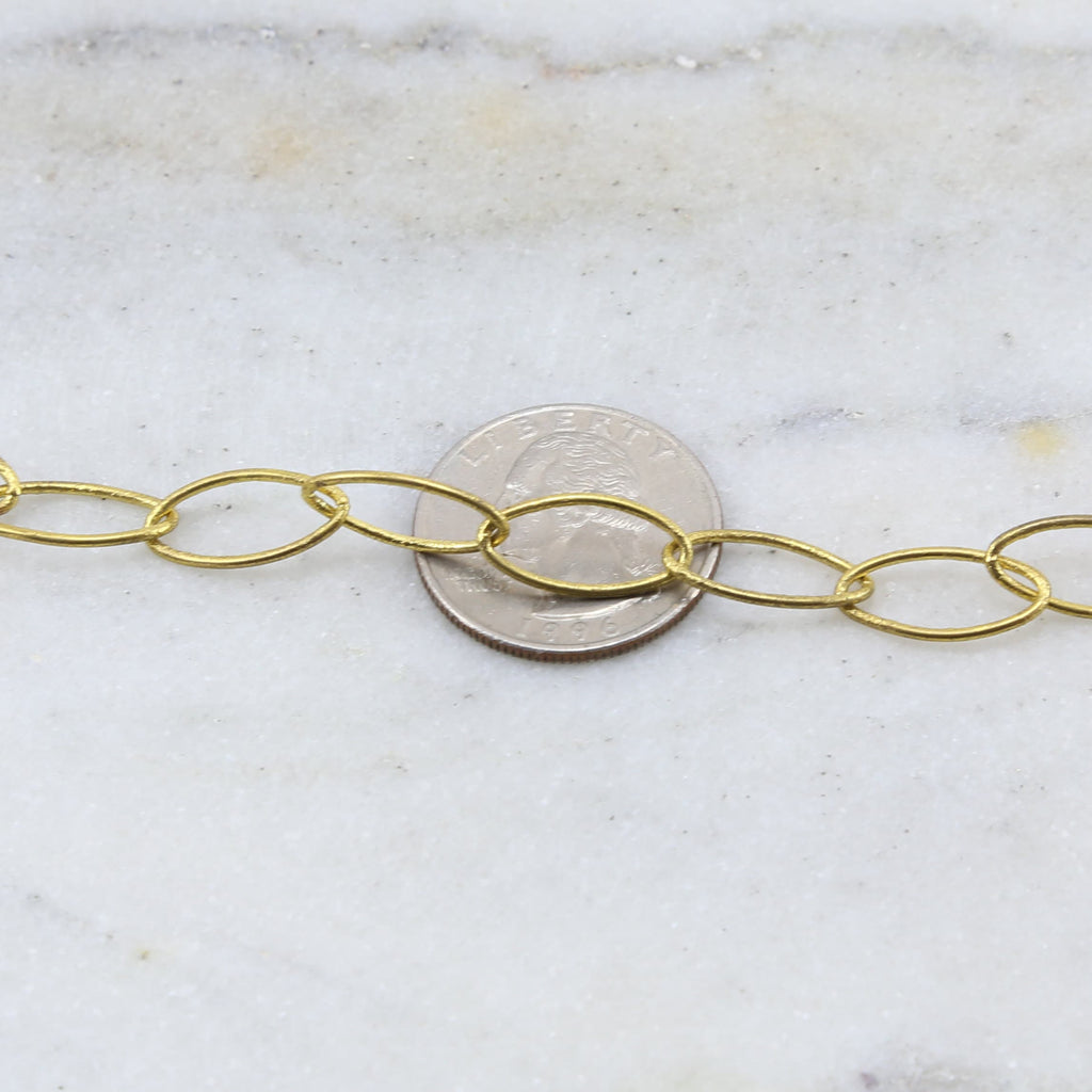 Brass Long Oval Chain in Shiny Silver Shiny Gold Antique – Sold by the Foot
