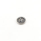 10mm Sterling Silver or Vermeil or Dotted Rim Peace Sign Circle Charm Hippie