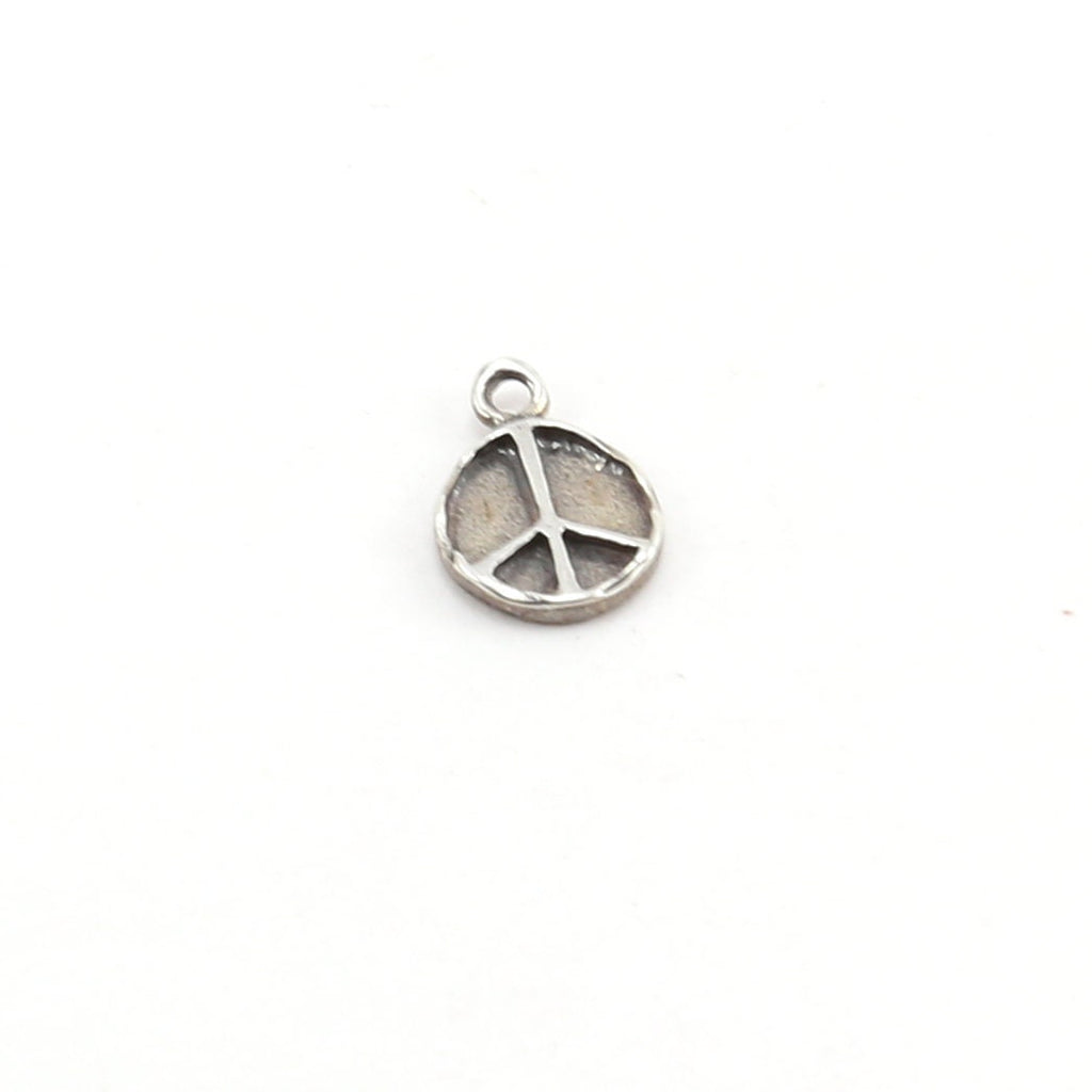 Sterling Silver or Vermeil Small Organic Shaped or Peace Sign Charm Hippie