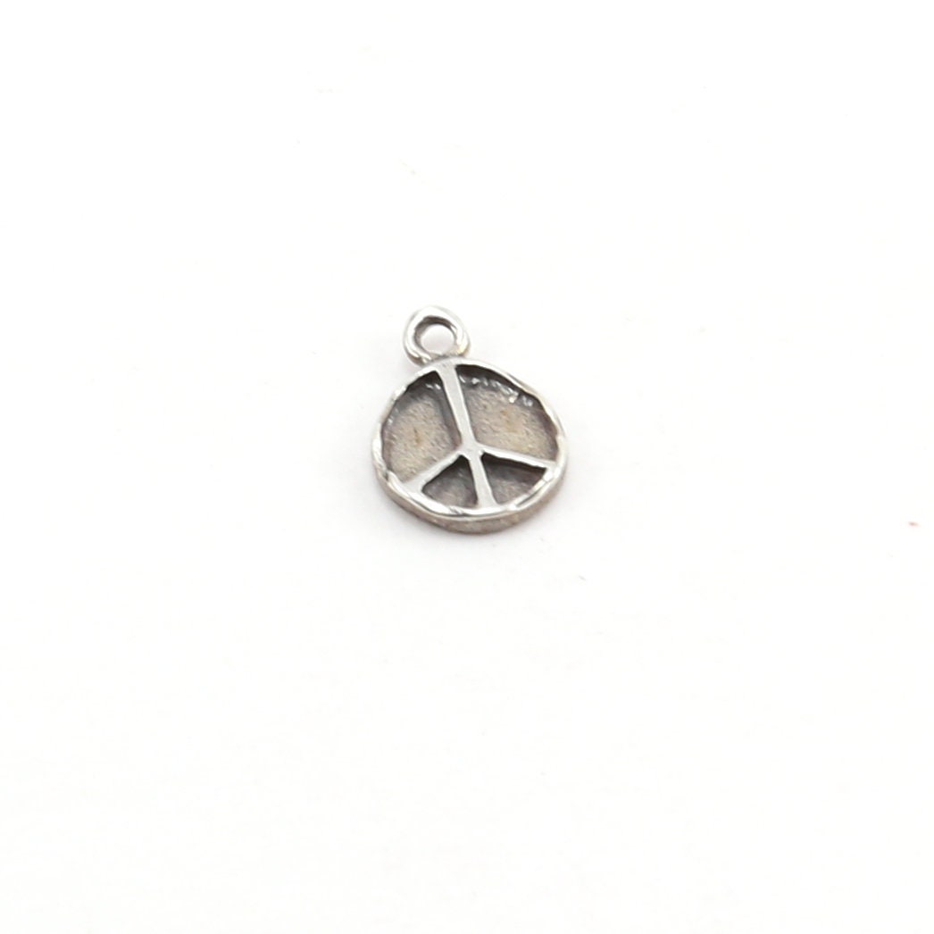 Sterling Silver or Vermeil Small Organic Shaped or Peace Sign Charm Hippie