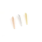 2mmx15mm Rhodium Plated Smooth Spike Dagger Point Pendant Charm Single Gold