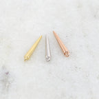 2mmx15mm Rhodium Plated Smooth Spike Dagger Point Pendant Charm Single Gold