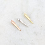 2mmx15mm Rhodium Plated Smooth Spike Dagger Point Pendant Charm Single Gold
