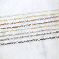 Brass Oval Fancy Oval Circle Chain in Shiny Silver and Gold – Sold by the Foot