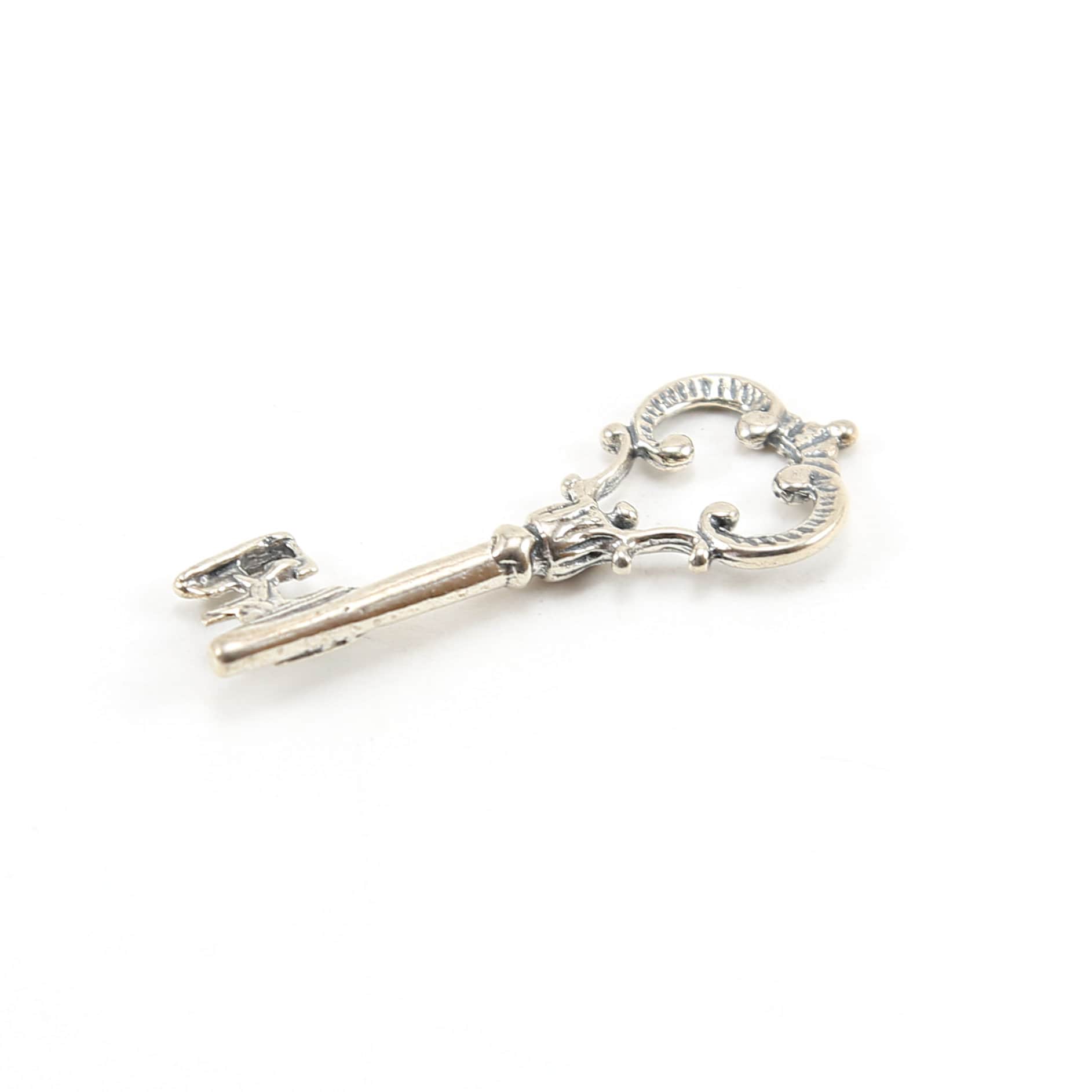 41mmx16mm Sterling Silver Victorian Detailed Fancy Large Key Pendant
