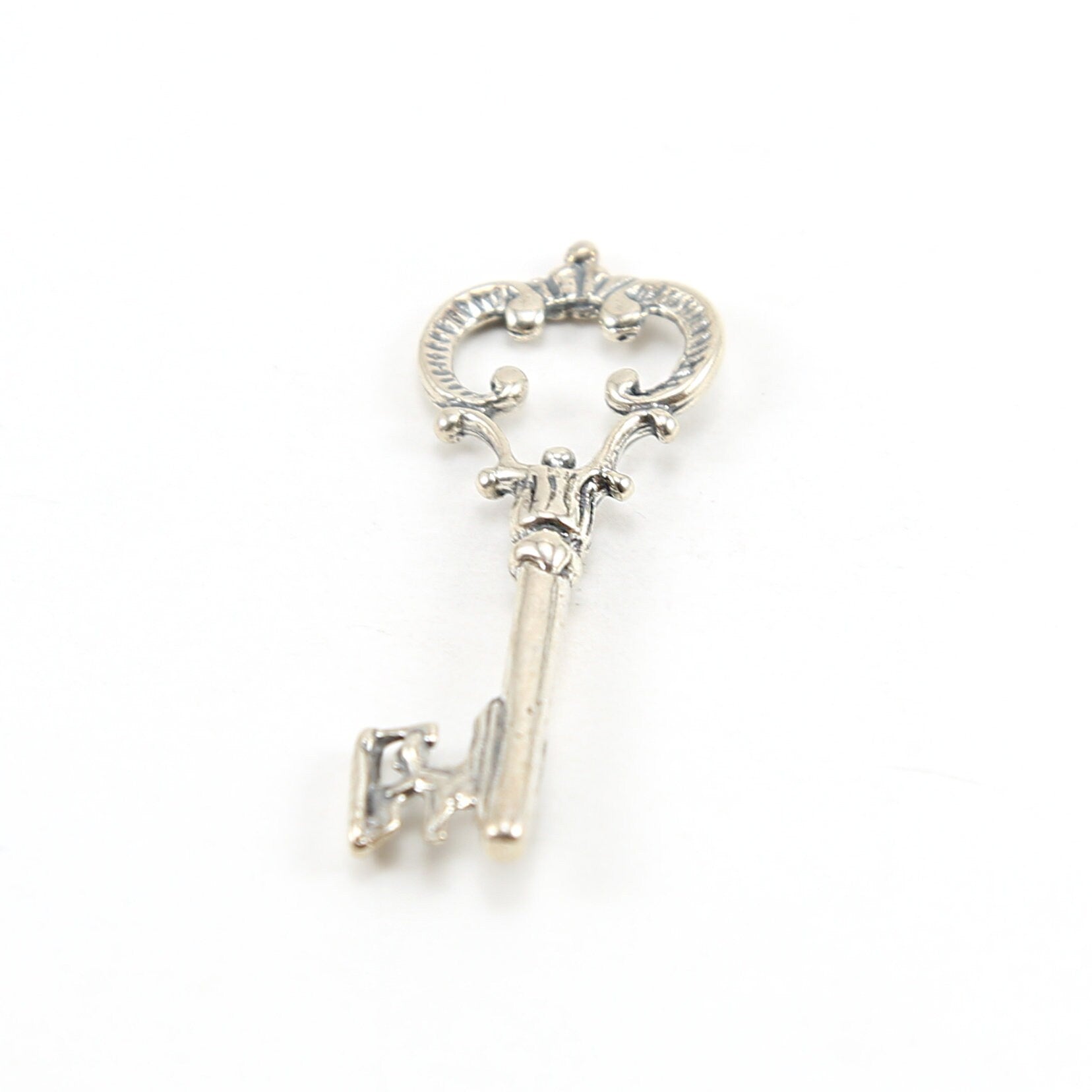 41mmx16mm Sterling Silver Victorian Detailed Fancy Large Key Pendant