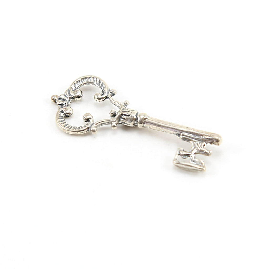 41mmx16mm Sterling Silver Victorian Detailed Fancy Large Key Pendant