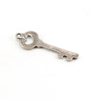 37mmx12mm Sterling Silver Heart Cut Out Large Key Charm in Love Friendship