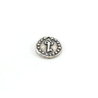 10mm Sterling Silver or Vermeil or Tiny Mini Key with Dots Circle Medallion