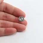 10mm Sterling Silver or Vermeil or Tiny Mini Key with Dots Circle Medallion