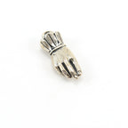30mmx10mm Sterling Silver Vintage Inspired Thick Hand Holding Heart Pendant