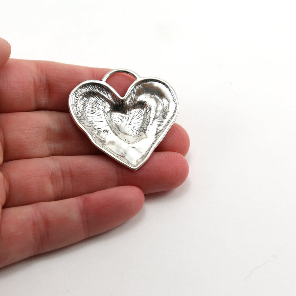 35mmx35mm Sterling Silver or Vermeil Large or Organic Shaped Detailed